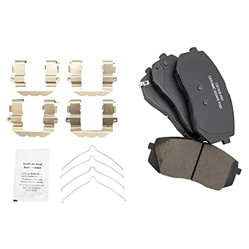 Image of TRQ Front Ceramic Brake Pad and Rotor Kit Compatible with 2015-2019 Hyundai Sonata 2015-2020 Kia Optima 2021-2024 Hyundai Kona Electric - Verify Fitment & Trim