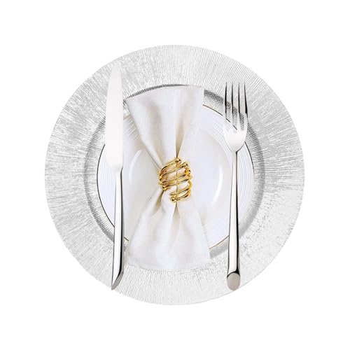 50 Platos Plateados Desechables para Aperitivos miniatura 7