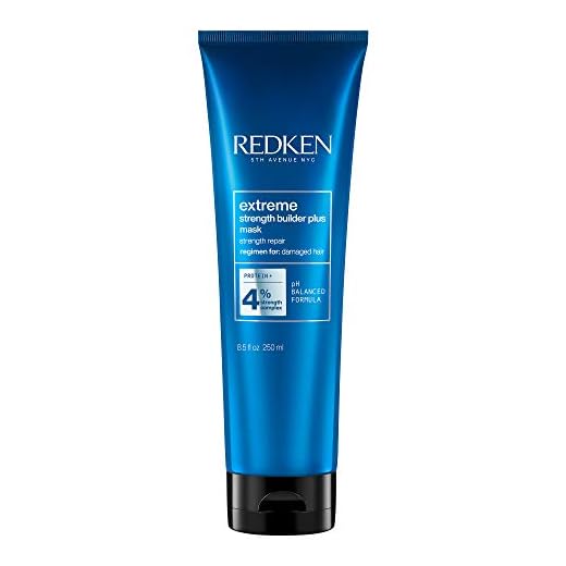 Redken | Masque Réparateur & Fortifiant pour Cheveux Abimés, Riche en Protéines, Extreme Strength Builder, 250 ml