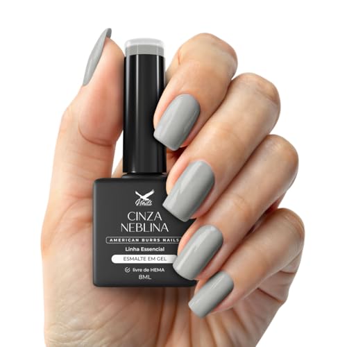 Esmalte em Gel, Cinza Neblina, 8ml, Linha Essencial - American Burrs Nails