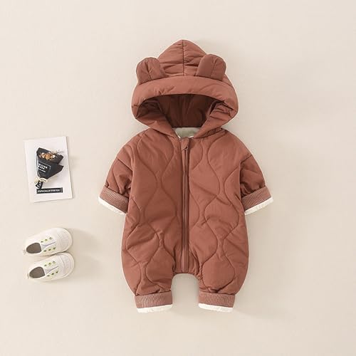 Combinaison de ski bébé 0-24 mois barboteuse hiver à capuche rembourrée