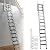 Metal Telescoping Step Ladder with 2 Handrails and Pull-Down System Folding Ladder Extension Loft Stair Load Capacity 660Lbs for (3.2m)