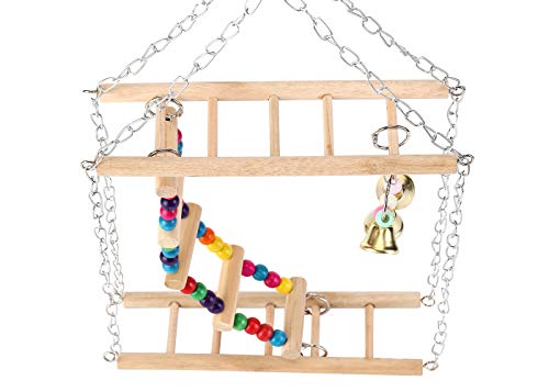 image for Filhome Hanging Bird Ladder Swing Bridge Toys, Parrot Playground Perch
