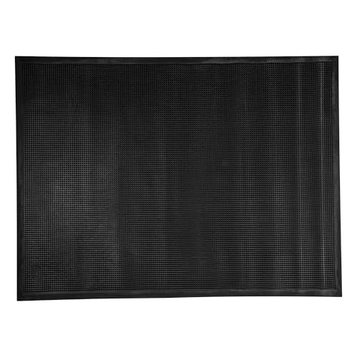 Restaurantware Comfy Feet 48 x 36 Inch No-Slip Floor Mat 1 Indoor Kitchen Mat - Heavy-Duty For Homes Offices Or Restaurants Black Rubber Entry Mat Low-Profile Easy To Clean