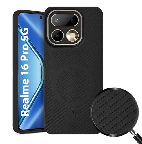 Image of LIRAMARK Rugged Carbon Fibre TPU Armor Silicone Back Cover Case for Realme 16 Pro 5G