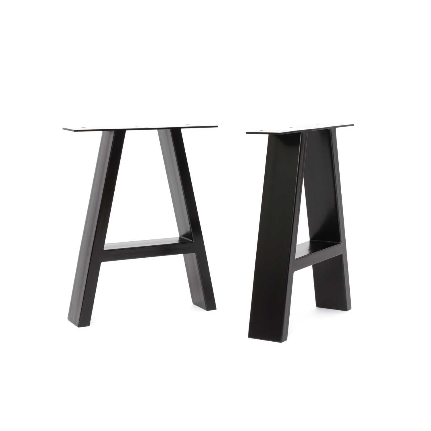 The Hairpin Leg Co. [HLC] 2 x Industrial A-Frame Bench Legs - Surface Conditioned Steel, Precision Laser Cut, TIG Welded with Free Screws, Build Guide and Floor Protectors - 40cm [Bench, Black] — image 1