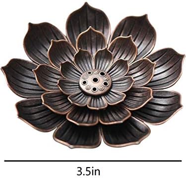 Lotus Holder Incense Holder, Brass Incense Holder, Cone Incense Burner Ash Catcher Incense Burner for Home Office Tea House Accessories