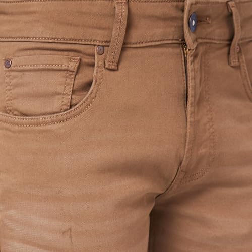 Image of Spykar Mid-Rise Regular Fit Brown Jeans for Men (Size: 34)-MDRO2BC034 Coffee Brown