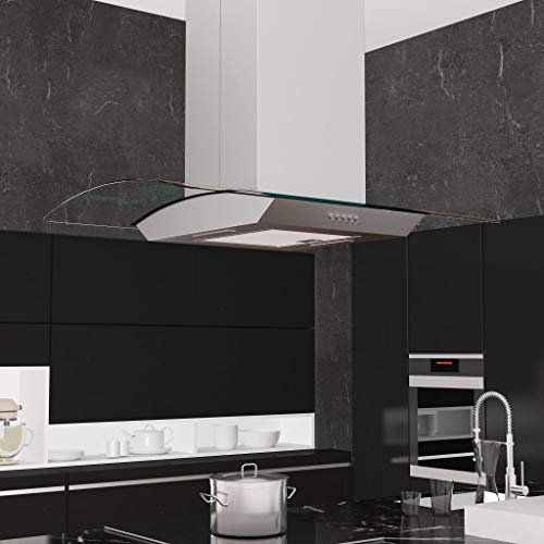 Dachhaube 90 cm Edelstahl 756 m3/h LED Küchengeräte mit Einem Fett aus Aluminium abwaschbar 3-lagig