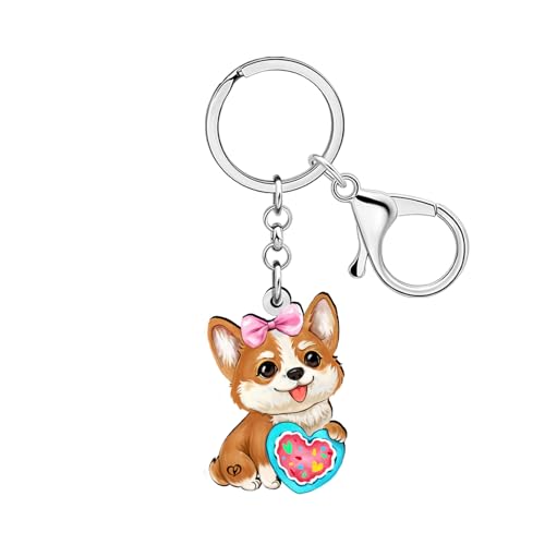 Porte-clés Corgi acrylique cadeau chien maman accessoire sac pour femme