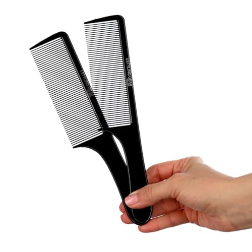 Styling Gear No. 403 Fade Baraber Clipper Blending Hair Comb Cutting Combs Barber Flexible Combs 2 Pcs. (Black)