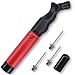 Fitness Factor Ball Pump Inflator, Push & Pull Inflation System. for Basketball, Volleyball, Soccer and Football. Include 3 Premium Needles with Needles Cover (Red)