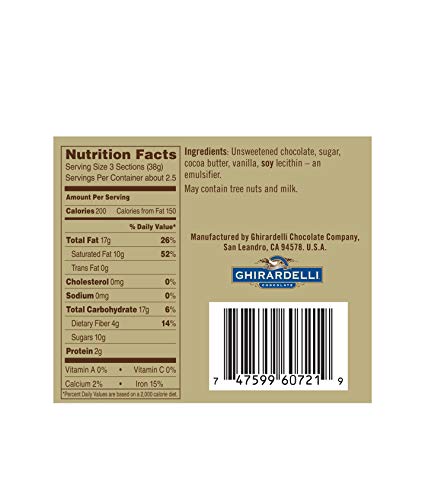 Ghirardelli Intense Dark 72% Cacao Twilight Delight Chocolate Bar, 100g