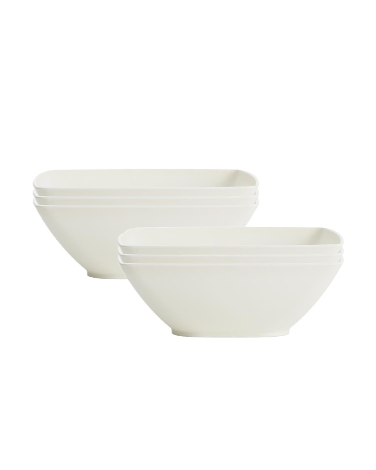 Cuenco Cuadrado de plástico Grande, vajilla Beige Reutilizable for Sopa y Ensalada(6pcs-Beige)