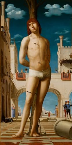 Toile Saint par Antonello Da Messina reproduction d'art musée 60x90cm