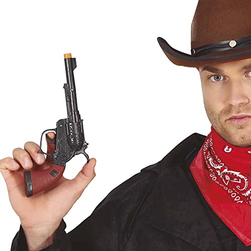 Pistolet GRAVURES Western Cowboy 20CM Noir - Accessoire de déguisement - Cosplay pour - Thême(s) :