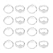 TOAOB 50pcs Silver Plated Ring Blanks Adjustable 8mm Flat Findings DIY Supplies