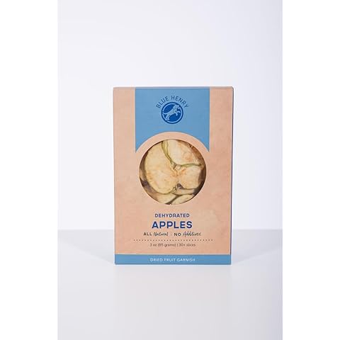 BlueHenry Dehydrated Apple Fruit Garnish Slices - 3oz - 30+ Apple chips - Made in USA - All Natural - Vegan, Gluten Free - For Cocktails, Baking, Snacks Cover