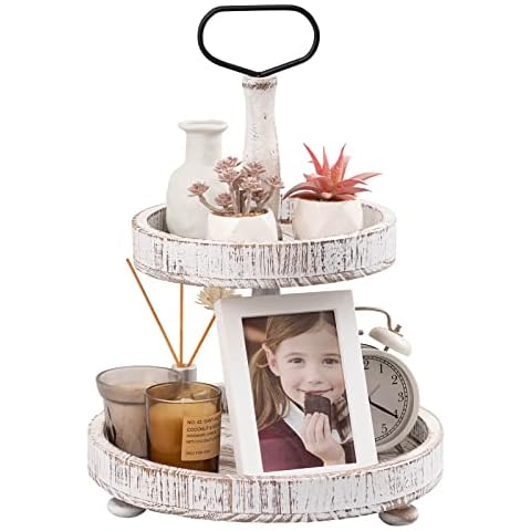 UBTKEY Plateau de service rond en bois Cover