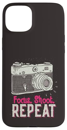 Focus Shoot Repeat Photography Photographer Camera Vintage �X�}�z�P�[�X iPhone 15 Plus �p
