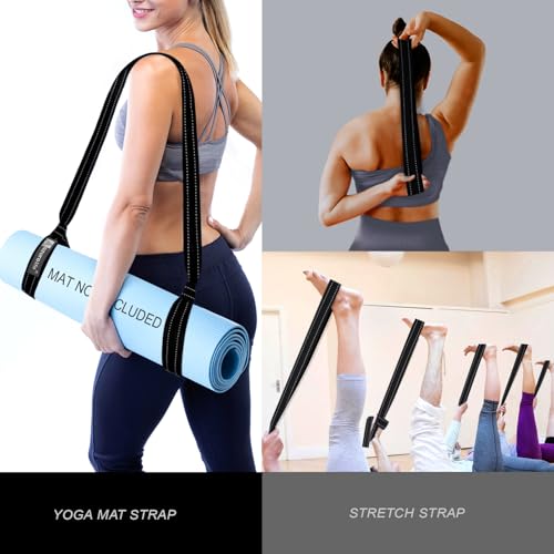 A AZURELIFE Premium Yoga Mat Sling, Adjustable Yoga Mat Straps for Carrying, Easy-Cinch Yoga Mat Holder Strap