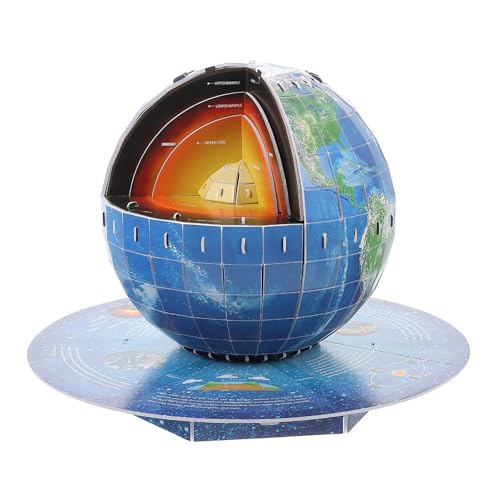 Puzzle structure Terre globe terrestre et système solaire en papier cadeau éducatif