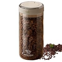 600G Kaffeedose Luftdicht Glas, 1,7 L Kaffeebehälter mit Vakuumdeckel aus Hochwertigem Glas für Kaffeebohnen, Kaffeebohnen Behälter mit Auslassventil und Datumsanzeige, für Gemahlenen Kaffee, Tee