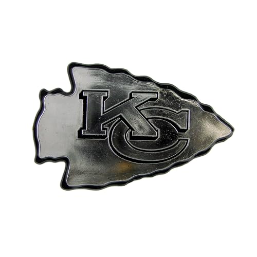 FANMATS 60272 NFL - Emblema Cromato Stampato Kansas City Chiefs | Cromato | 8,3 cm x 3,25 | Logo Principale KC Arrow