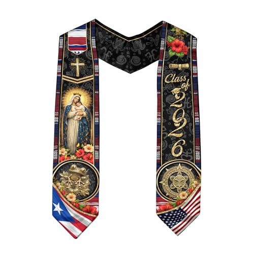 Puerto Rico American Flag Graduation Sash 2026 Cross Graduate Stole Puerto Rico Graduation Sash Class Of 2026 2