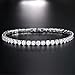 EEPIRR 4mm Cubic Zirconia Tennis Bracelets for Women Round CZ Diamond White Gold Plated Bracelet CZ Rhinestone Crystal Jewelry Gifts