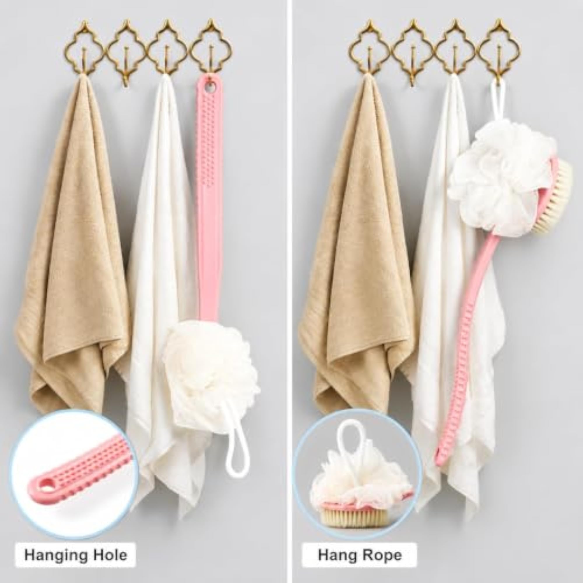 2 in 1 Loofah Back Body Bath Brush with Long Handle