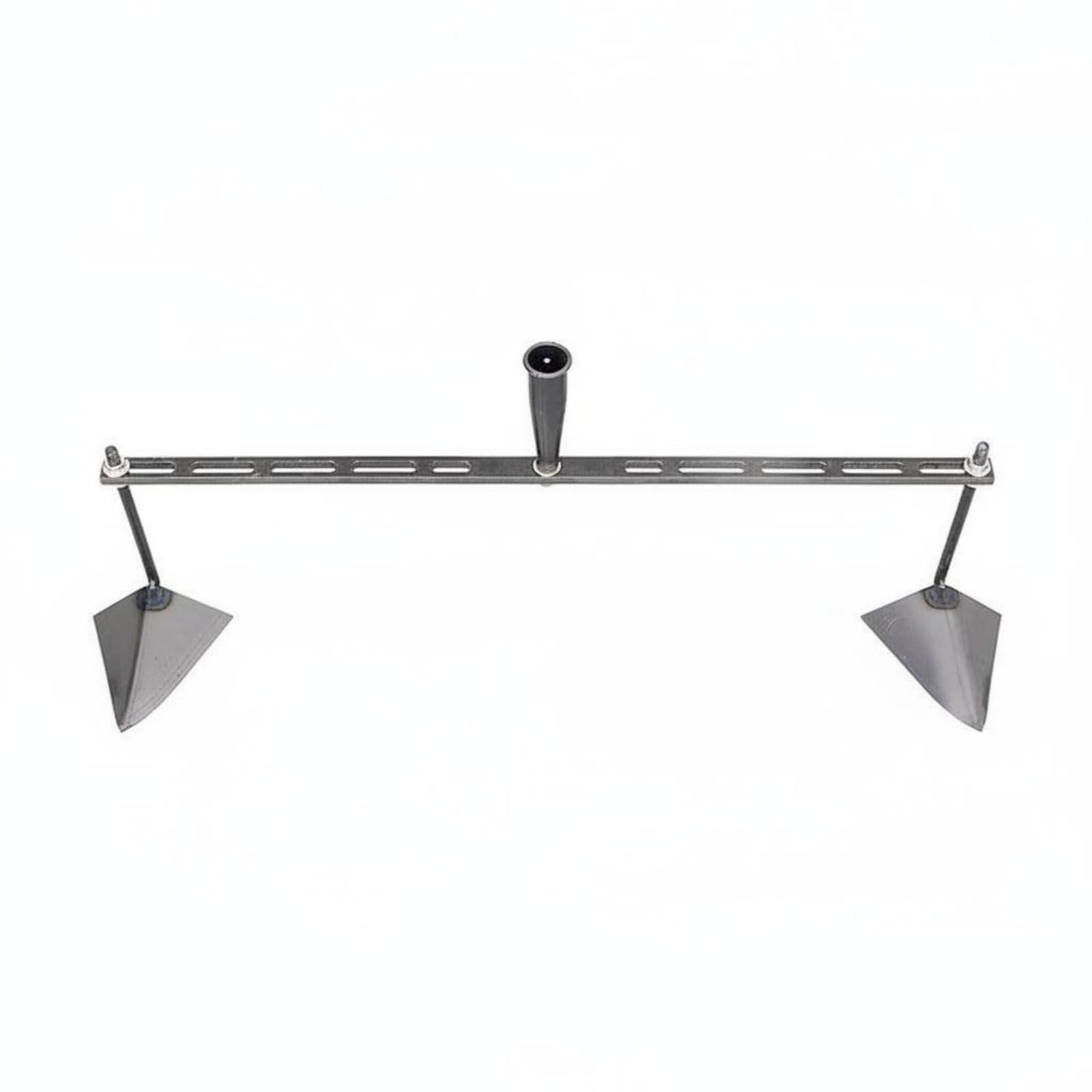 Houe Agricole Outil Manuel de Tranchée Houe Sarcleuse Cultivateur Réglable en Acier au Manganèse à Dents Triangulaires pour Préparation de, 80CM 2 Heads