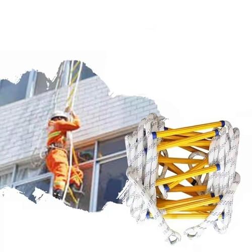 Escalera de emergencia con escalones de resina rígida, antideslizante y portátil para un despliegue rápido, ideal para seguridad de balcón y ventanas