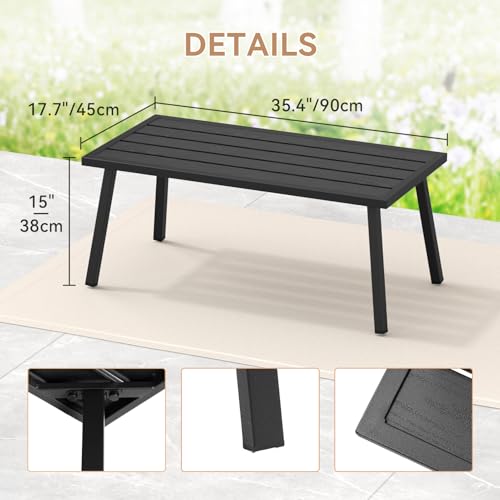 Table basse d'extérieur en métal pour café en terrasse et aménagement de balcon compact - 4
