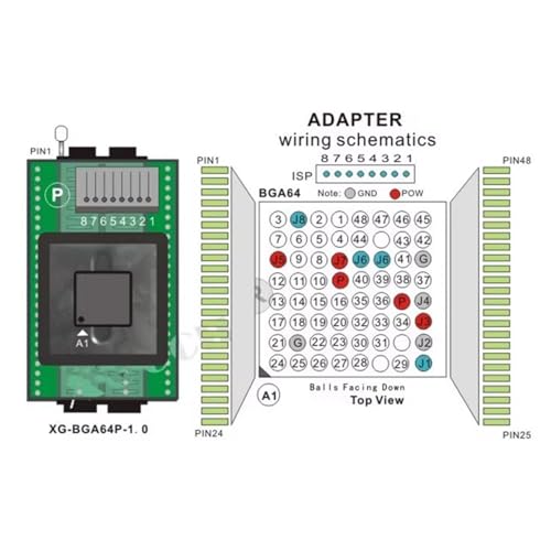 Adaptador de programador BGA64P-1.0 multifuncional para recuperar placa de encendido PC48 6