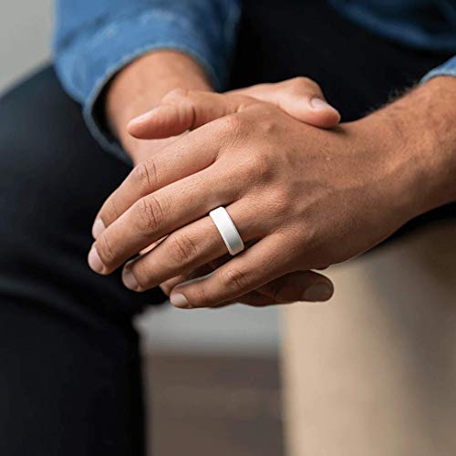Enso Rings Bevel Classic Silicone Wedding Ring – Hypoallergenic Unisex Wedding Band – Comfortable Band for Active Lifestyle – 8mm Wide, 2.16mm Thick3