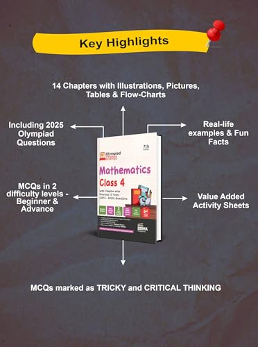 Image of Disha Olympiad Champs Mathematics Class 4 with Chapter-wise Previous 13 Year (2013 - 2025) Questions 7th Edition | Complete Prep Guide with Theory, PYQs, Past & Practice Exercise