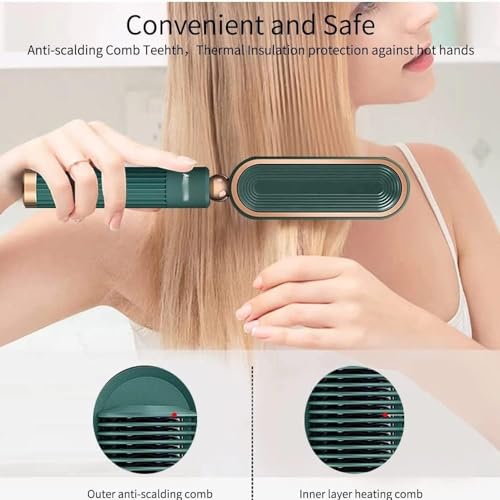Plancha para el Cabello en Forma de Peine con 7 Niveles de Temperatura, Tecnología de Iones Negativos, Cerámica, 220 V miniatura 4