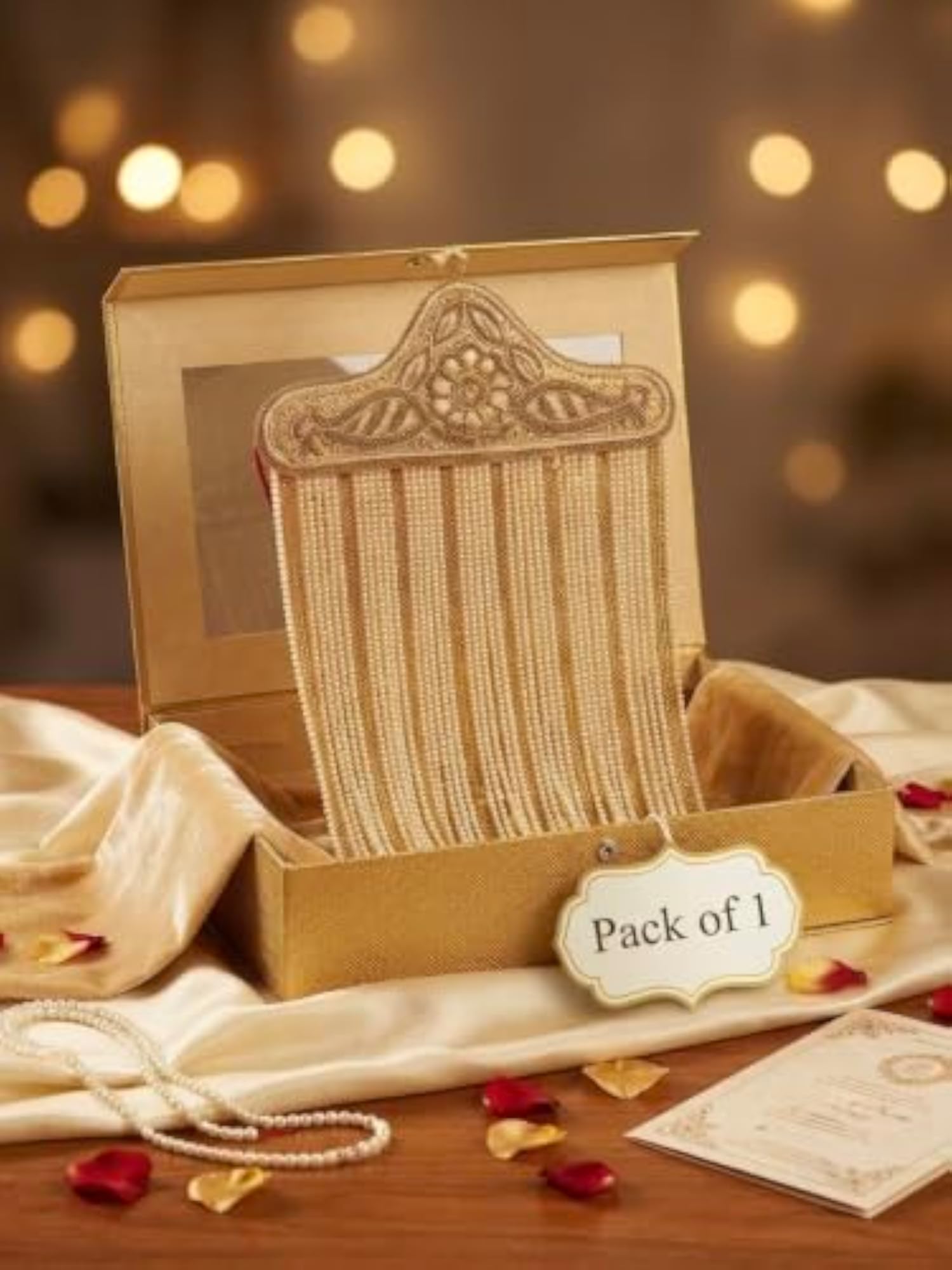 Designer Pearl Beaded Sehra for Groom with Gift Box