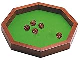 SKAVIJ Wooden Handmade Octagon Dice Rolling Tray for Dice Game (10