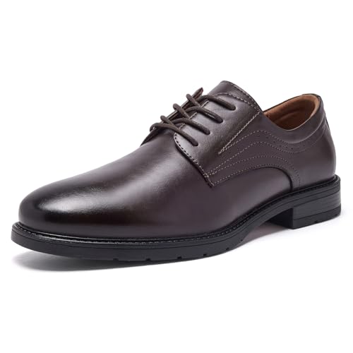 SHULOOK Anzugschuhe Oxford Schuhe Herren Classic Business Derby Schuhe Herren Comfort Schnürhalbschuhe (Braun EU 43)