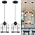Industrial Black Pendant Lights Kitchen Island, Glass Bathroom Pendant Light Set of 2, Modern Kitchen Pendant Lighting over Island with Adjustable Cord, Farmhouse Hanging Light for Dining Room Hallway