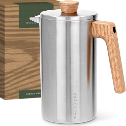 WALDWERK French Press (34 oz) - Stainless Steel Double Wall Frenc...