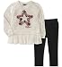Tommy Hilfiger Toddler Girls' Tunic Legging Set, Egret Heather/Red/Black, 4