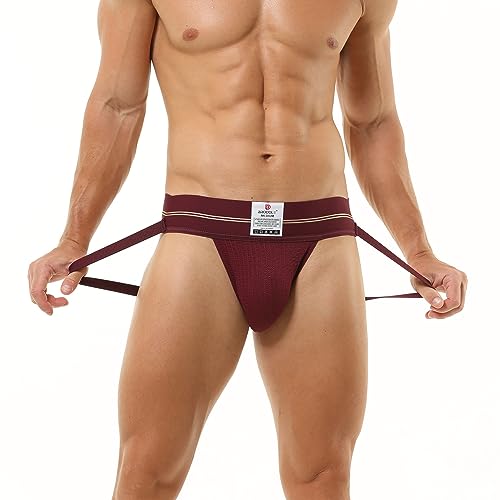 BRODDLE Men's Jockstrap Stretchy Nylon Mesh Pouch Performance Workout Athletic Supporters for Men