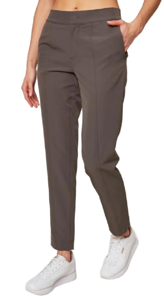 Mondetta Womens Lined Tailored Pant High-Rise Comfort Stretch 10 Green