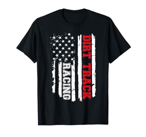 Dirt Track Racing American Flag T-Shirt