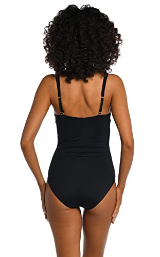 La Blanca Women's Standard Island Goddess Ruffle One Piece Swimsuit2