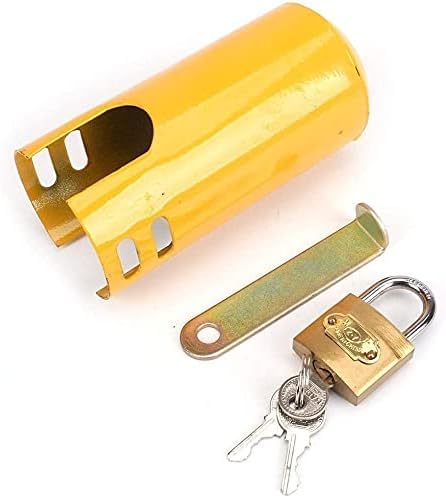 NuoDunco Water Faucet Lock Outdoor/Kitchen/Garden Hose Tap Metal Faucetlock System Child- Proof Anti-Theft Metal Faucet Protection Cover Water Conservation (Yellow)