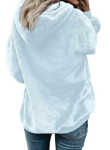 Nirovien Womens Sherpa Jacket Fuzzy Zip Up Hoodie Oversized Fleece Jackets Fluffy Coat with Pockets2